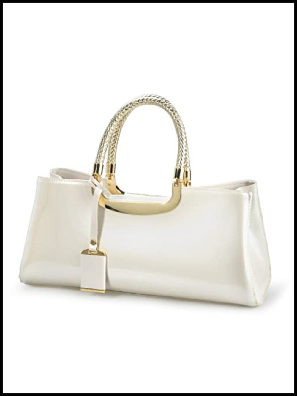 Structured PU Leather Shoulder Handbag with Top Zipper, Removable Strap, Satchel